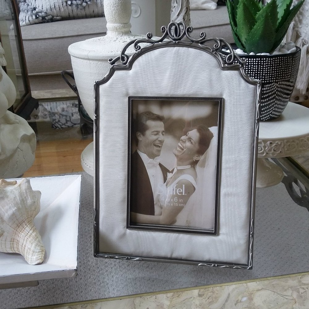 NEW! Gorgeous STIFFEL Moire FABRIC Photo FRAME